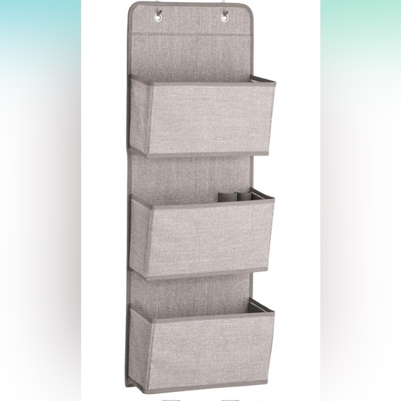 Over-The-Door Fabric Closet Storage Organizer Purses, Shoes etc 3 Pockets - Picture 3 of 4